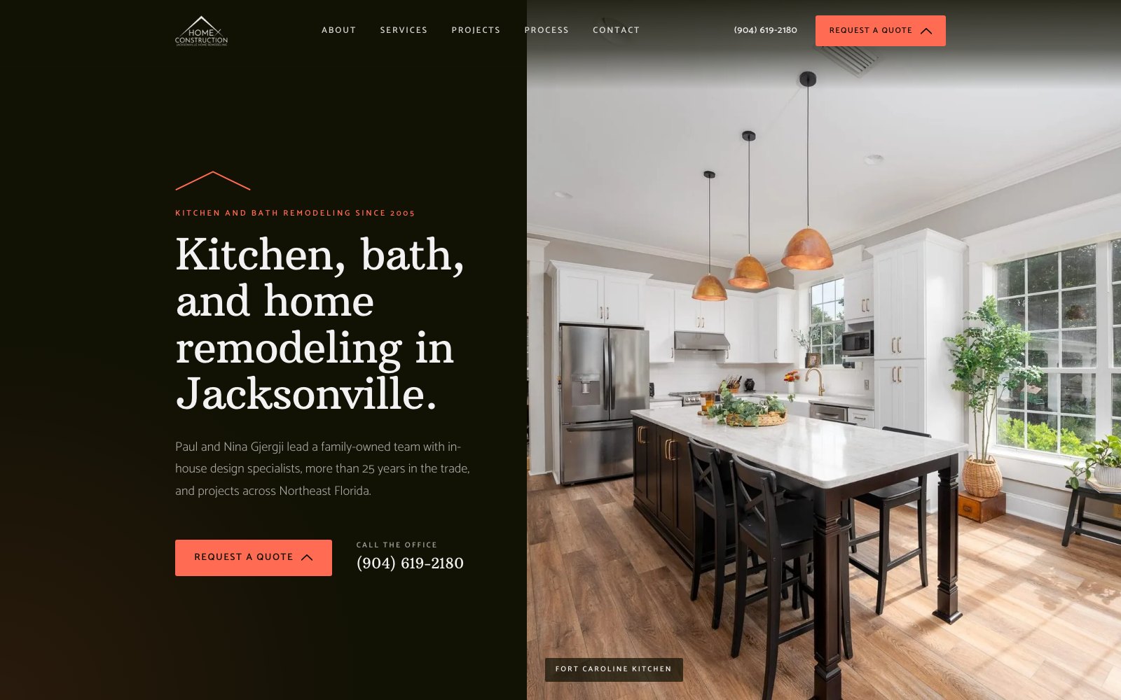 The new Home X Construction homepage concept