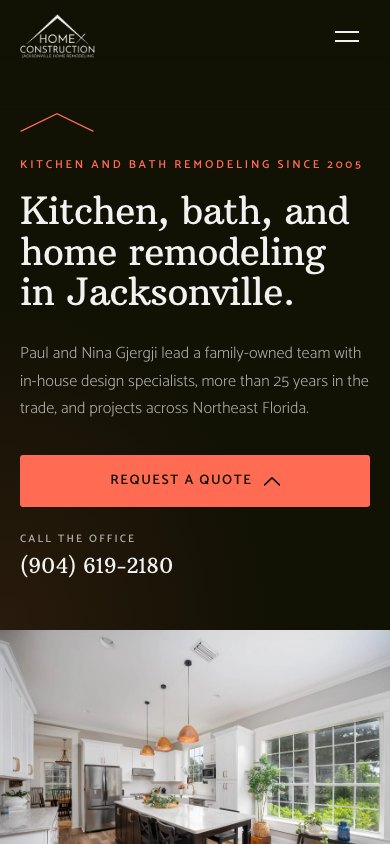 The new homepage on a phone